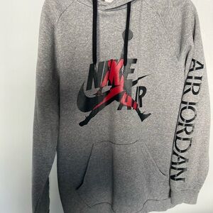 Jordan Gray and Red Logo Hoodie